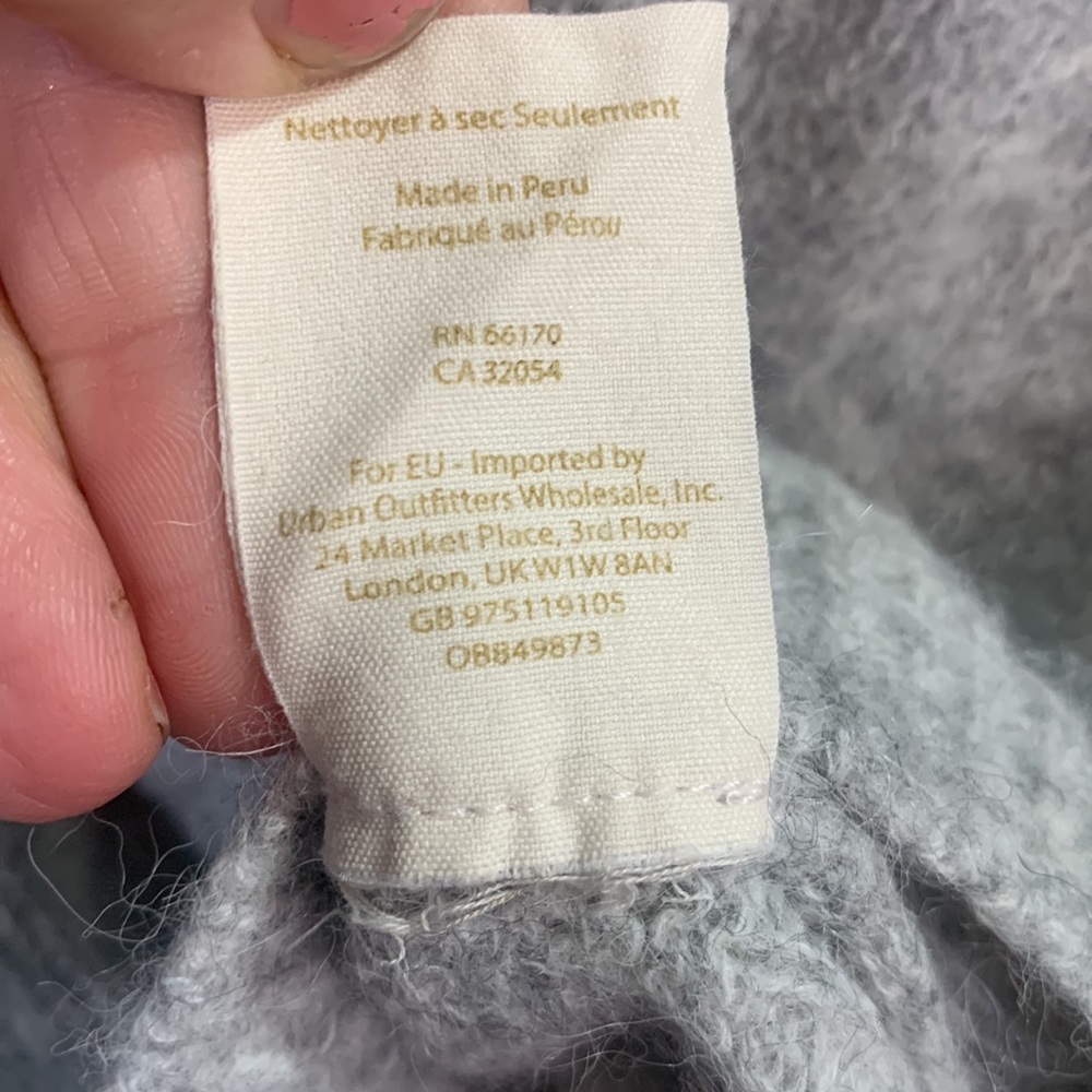 Free People Gray Gossamer V-Neck Wool Blend Sweater Size XS - Picture 10 of 11